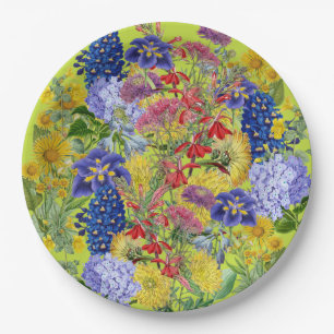Wildflower Baby in Bloom Garden Floral Baby Shower Paper Plate