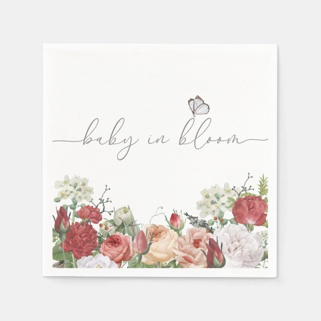 Wildflower Baby in Bloom Girl Napkin (Front)