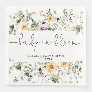 Wildflower Baby in Bloom Spring Floral baby shower Napkin