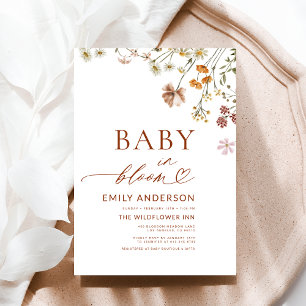 Wildflower Baby in Bloom Terracotta Baby Shower Invitation