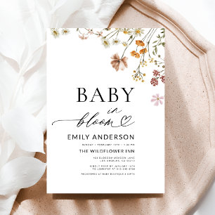 Wildflower Baby in Bloom Terracotta Baby Shower Invitation