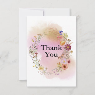 Wildflower baby in bloom thank you card