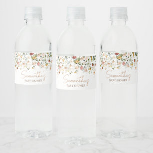 Wildflower Baby in Bloom  Water Bottle Label