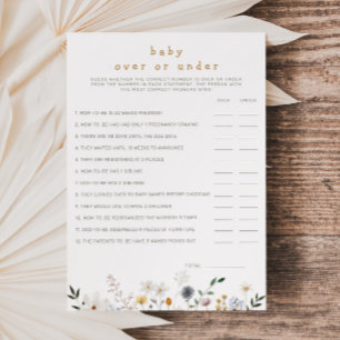 Wildflower Baby Over or Under Downloadable Card