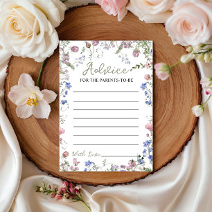 Wildflower Baby Shower Advice Card