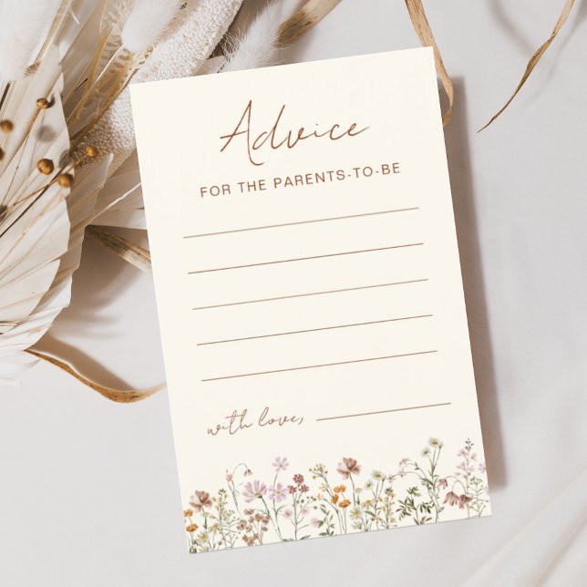 Wildflower Baby Shower Advice Parents to Be Card (Creator Uploaded)