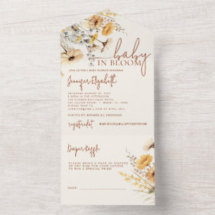 Wildflower Baby Shower All In One Invitation