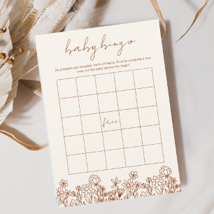Wildflower Baby Shower Bingo Boho Garden Game Invitation