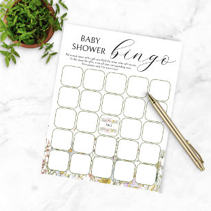Wildflower Baby Shower Bingo Game Flyer