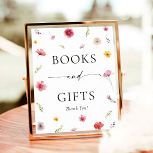 Wildflower Baby Shower Books and Gifts Poster