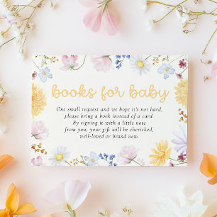 Wildflower Baby Shower Books for Baby Enclosure Card