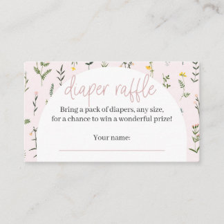 Wildflower Baby Shower Diaper Raffle Cards