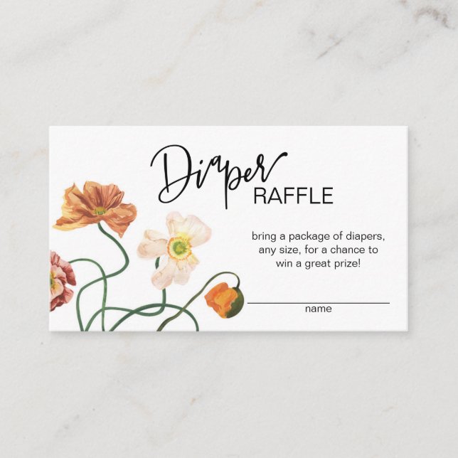 Wildflower Baby Shower Diaper Raffle  Enclosure Ca (Front)