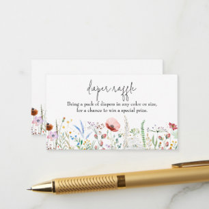Wildflower Baby Shower Diaper Raffle Enclosure Card