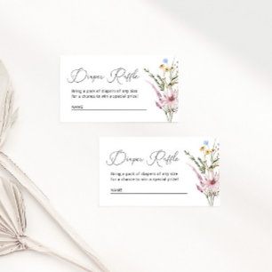 Wildflower Baby Shower Diaper Raffle Enclosure Card