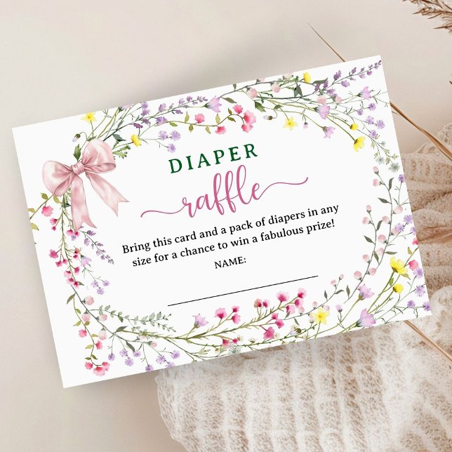 Wildflower Baby Shower Diaper Raffle Enclosure Card (Creator Uploaded)