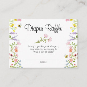 Wildflower Baby Shower Diaper Raffle  Enclosure Card