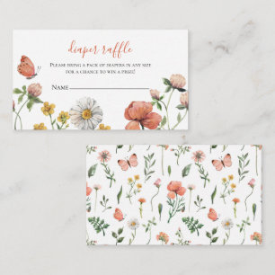 Wildflower Baby Shower Diaper Raffle Enclosure Card