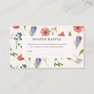 Wildflower Baby shower diaper raffle game Enclosure Card
