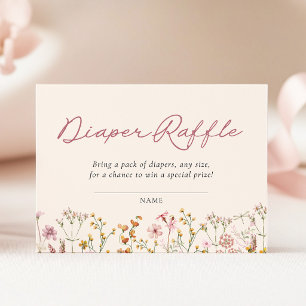 Wildflower Baby Shower Diaper Raffle Ticket Enclosure Card