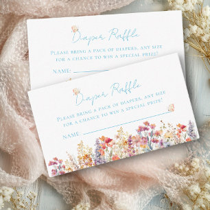 Wildflower Baby Shower Diaper Raffle Ticket Enclosure Card