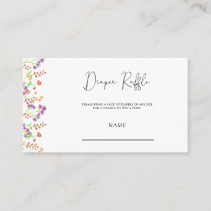 Wildflower baby shower diaper raffle ticket enclosure card