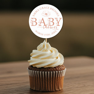 Wildflower Baby Shower Editable Classic Round Sticker