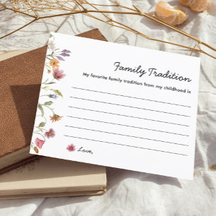 Wildflower Baby Shower Family Tradition Card