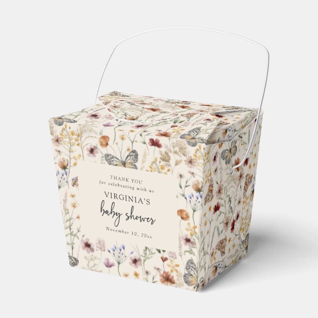 Wildflower Baby Shower Favor Box (Front Side)