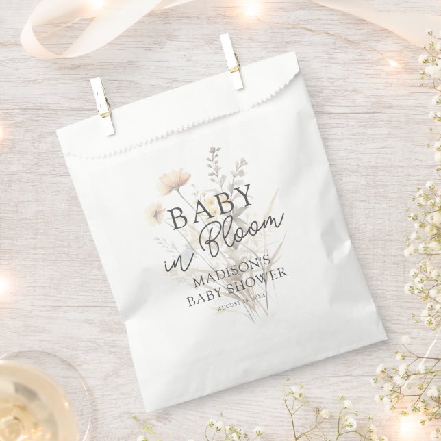 Wildflower Baby Shower Favour Bag (Clipped)