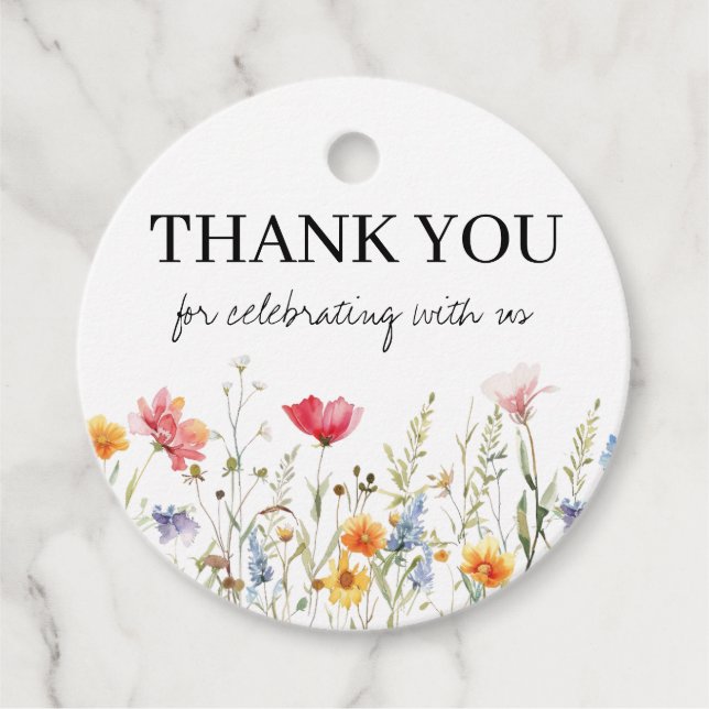 Wildflower Baby Shower  Favour Tags (Front)