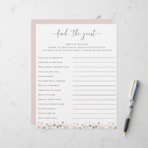 Wildflower Baby Shower Find The Guest Game