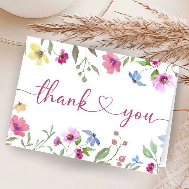 Wildflower Baby Shower Floral Folded Thank You  (Creator Uploaded)