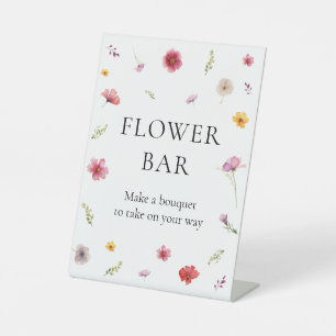 Wildflower Baby Shower Flower Bar Pedestal Sign
