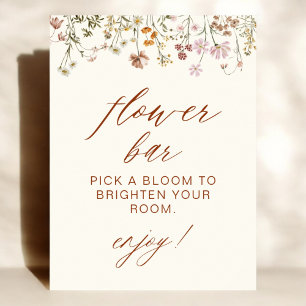 Wildflower Baby Shower Flower Bar Poster