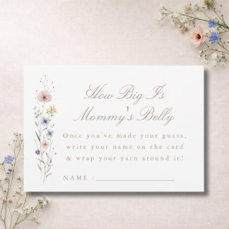 Wildflower Baby Shower Game Mommy's Belly Card