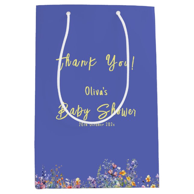 Wildflower Baby Shower Gift Bag (Front)