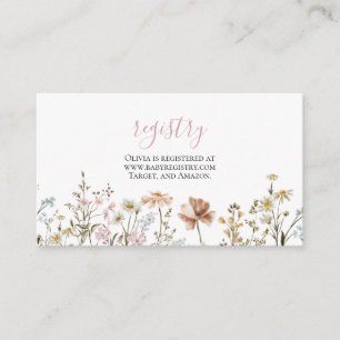 Wildflower Baby Shower gift registry Enclosure Car Card