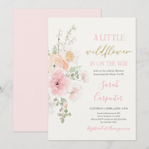 Wildflower Baby Shower Girl Invitation