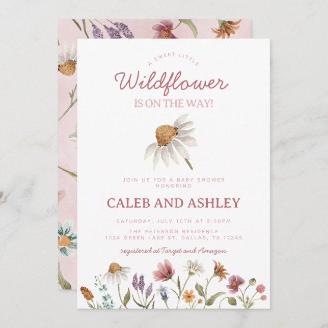Wildflower Baby Shower Invitation (Front/Back)