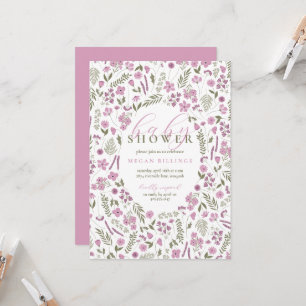 wildflower baby shower invitation - purple