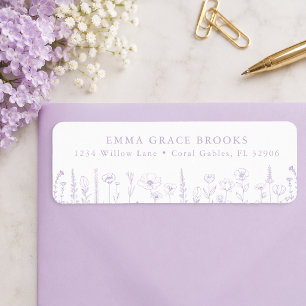 Wildflower Baby Shower Lavender Return Address