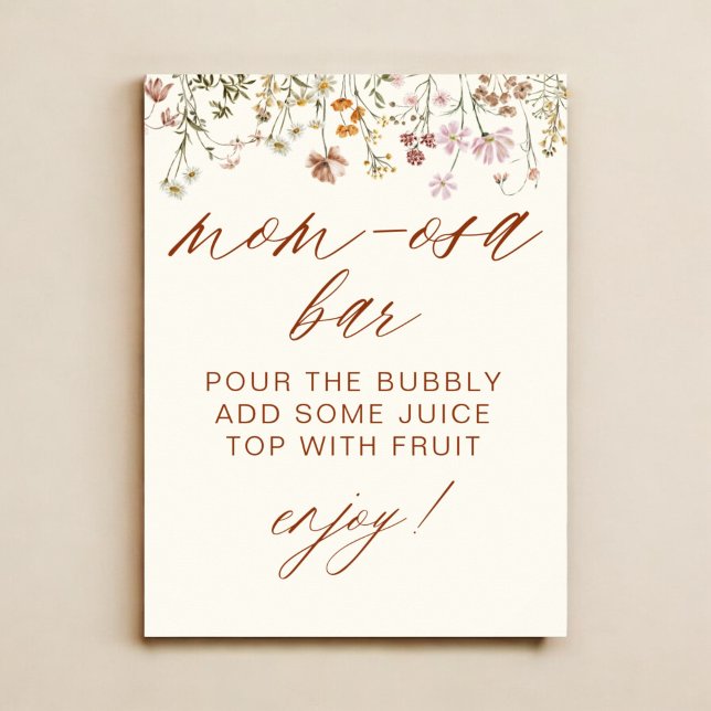 Wildflower Baby Shower Mom-Osa Bar Poster (Creator Uploaded)