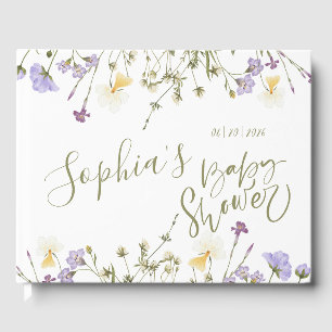 Wildflower Baby Shower Personalised  Guest Book