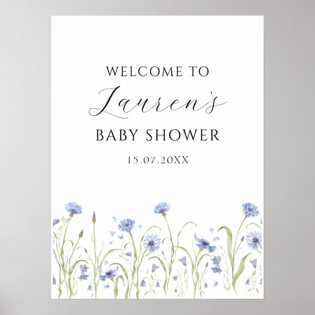  Wildflower Baby Shower Poster (Front)