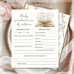 Wildflower Baby Shower Predictions & Advice Sheet