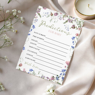 Wildflower Baby Shower Predictions Invitation