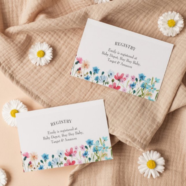 Wildflower Baby Shower Registry Insert Card (Creator Uploaded)