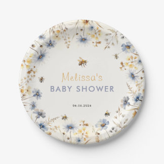 Wildflower Baby Shower Spring Paper Plate