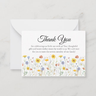 Wildflower Baby Shower Thank You Card